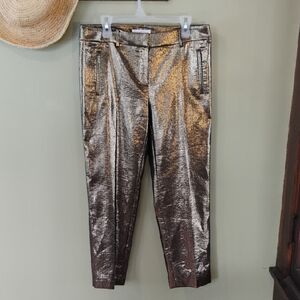 LOFT Metallic Gold Straight Leg Pants